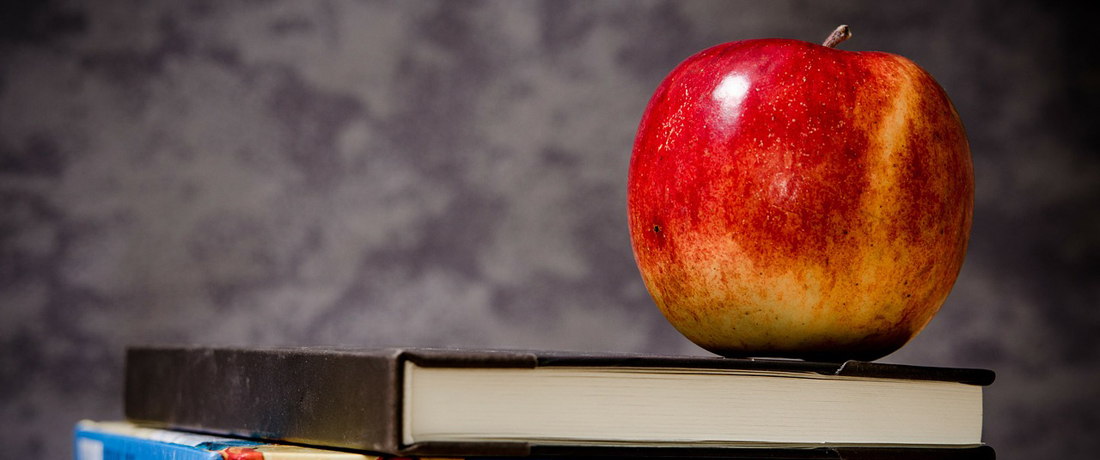 Apfel auf eine Buch